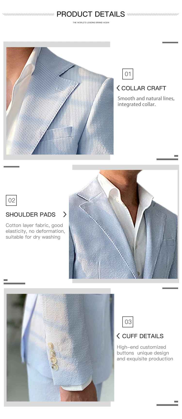 Plaid Linen Summer Seersucker Men Suits for Garment Design Men Wedding Suit