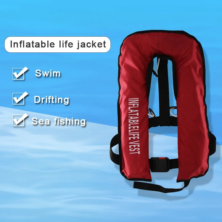 Single Chamber Portable Floating Vest Inflatable Life Jacket Without Pocket
