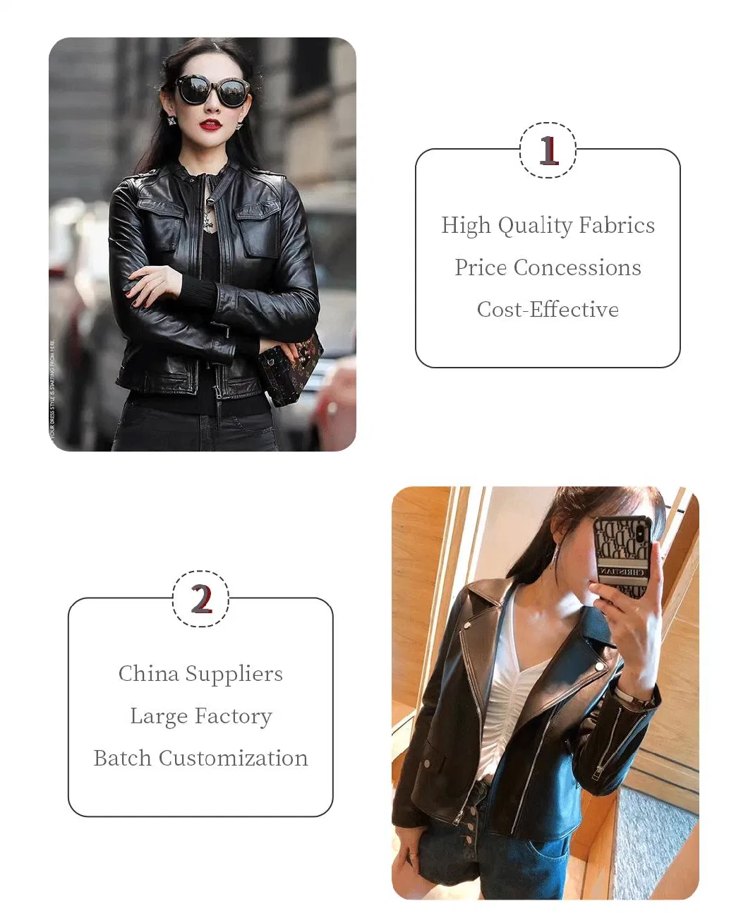 China Supplier Women Leather PU Jacket Outerwear Casual Jacket Female Winter Fashion Leather Jacket Women Motorcycle Winter Jacket Chaqueta De Motocicleta
