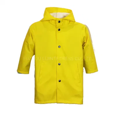 Children′s Simple Style PU Materials Rain Jacket Waterproof MID