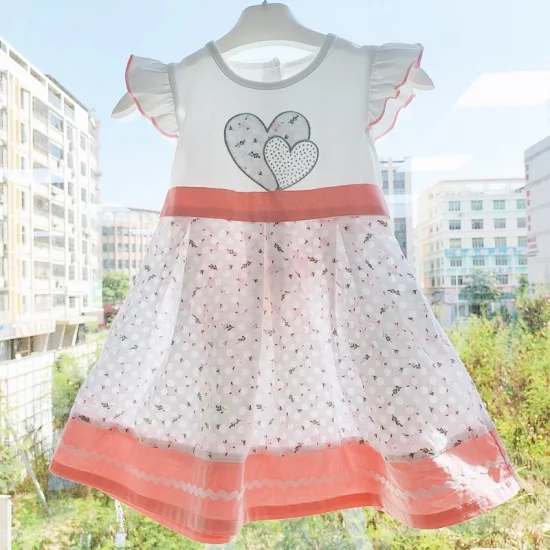 Summer Clothing Floral Design Custom Kids Thin Bow Sleeveless Dress Girl Fashion Clothes Dress Baby Dress Girl Wear