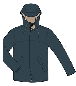 Waterproof Clothing Rainwear with Concealed Hood PU Rain Suit