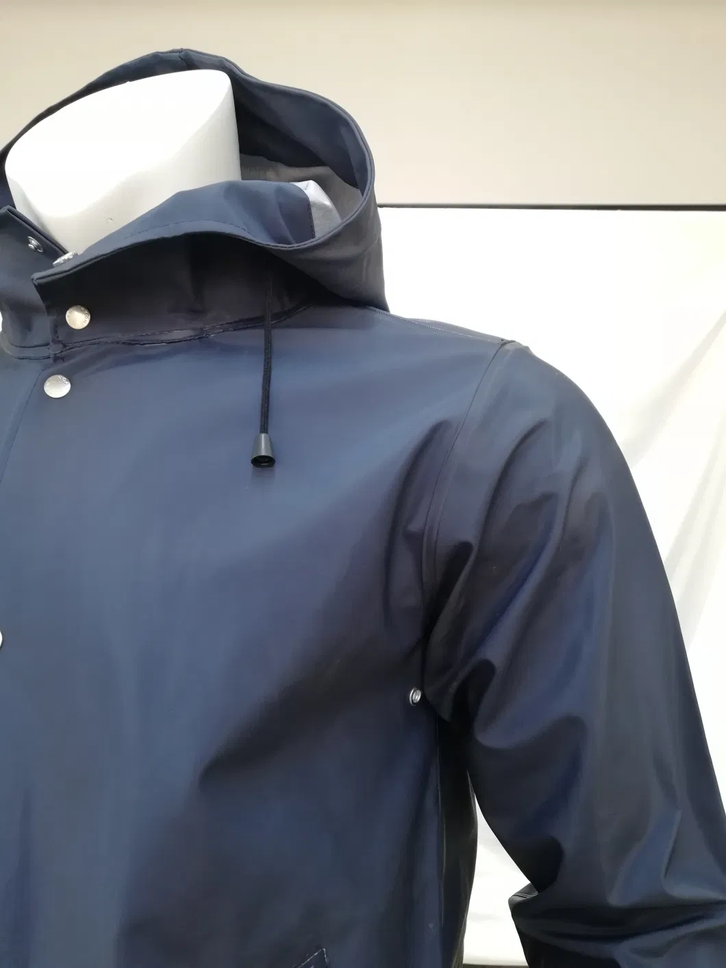 Men&prime;s MID-Length Waterproof PU Rain Jacket