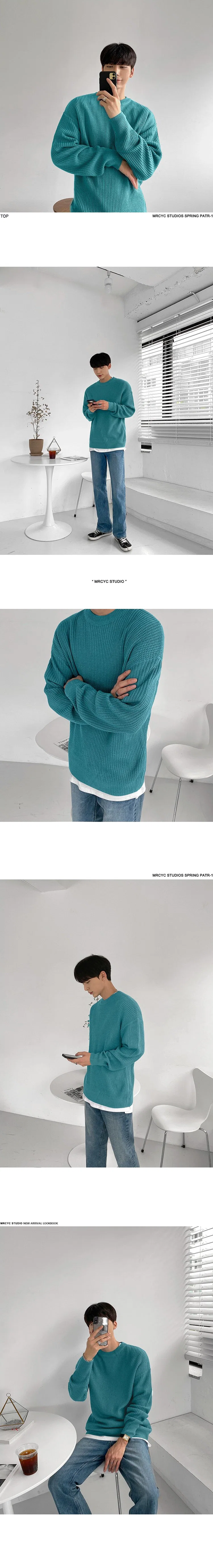Men&prime;s Autumn and Winter Thickened Knitted Pure Volor Men Crew Neck Wool Cashmere Pullover Jumper Sweaters/Coat