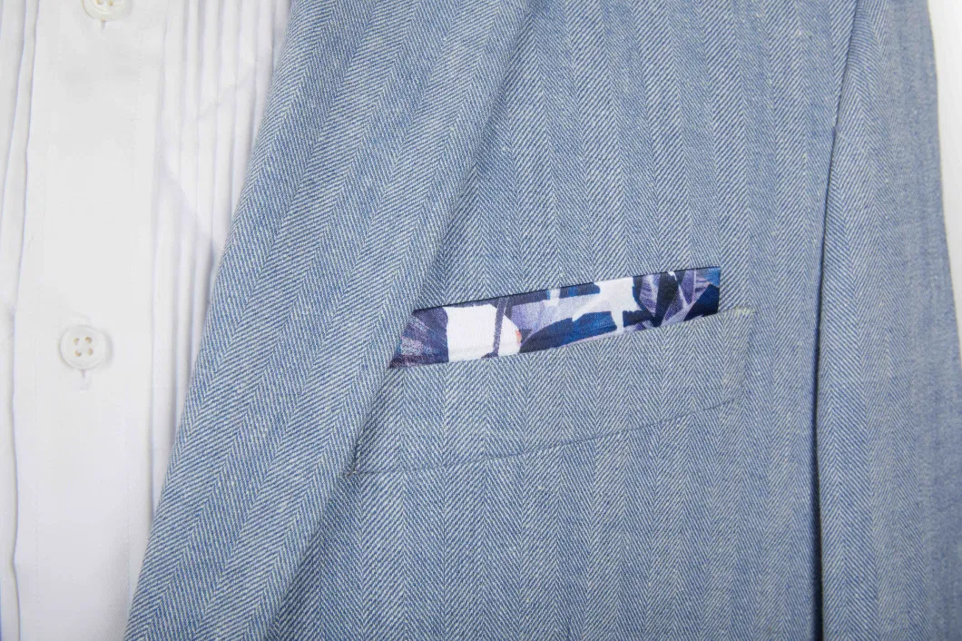 Tailor Made Blue Formal Men&prime; S Business Men&prime; S Suit Single Breasted Stripe Jacket