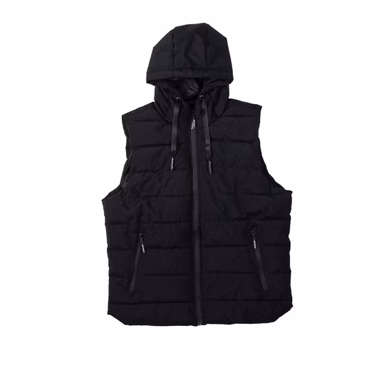 Men ′ S Solid Full Zip Puffer Vest with Zipper Pockets
