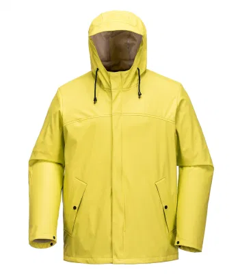 Waterproof Clothing Rainwear with Concealed Hood PU Rain Suit