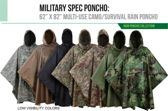 Hooded PVC PU Rain Poncho Waterproof Raincoat Jacket for Men Women Adults